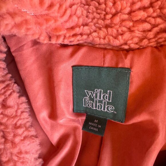 Wild Fable Salmon sherpa/teddy pea coat jacket - Picture 2 of 3